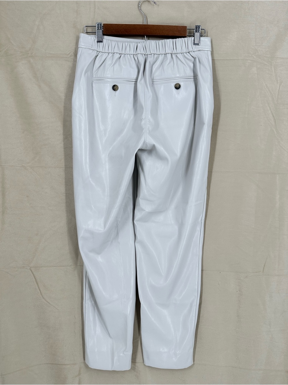 BANANA REPUBLIC Vegan Leather High Rise Tapered Ankle Straight Leg Trousers Pant - Picture 2 of 11